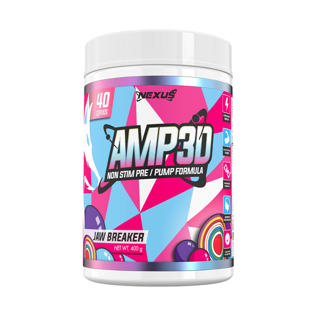 Nexus Sports Nutrition Amp3D Pre Workout 40 Serves / Jaw Breaker - Pump Non Stim