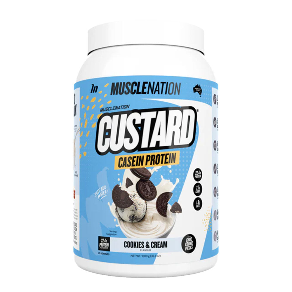 musclenation custard casein cookies & cream