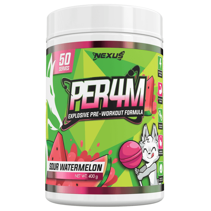 Nexus Per4M Pre Workout 50 Serves / Sour Watermelon - High Stim