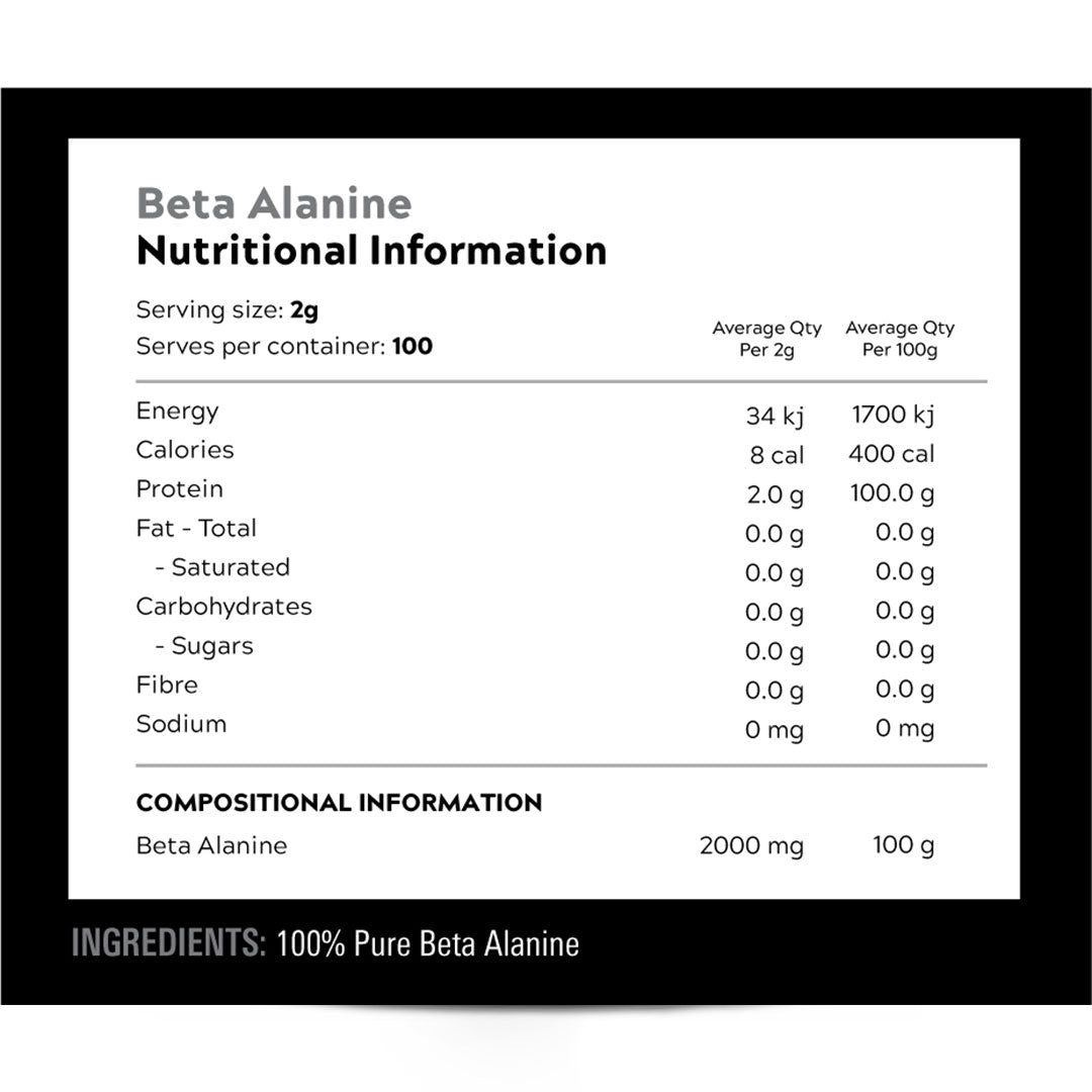 Beta Alanine by Switch Nutrition - 100% Pure Beta Alanine