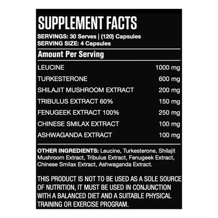 Darkside Supps Dark Mass Turkesterone Nutrition Info