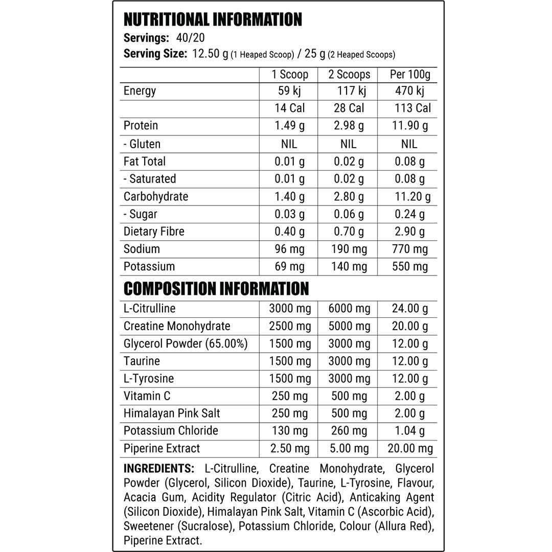 Disorder Bulge by Faction Labs Nutrition Info