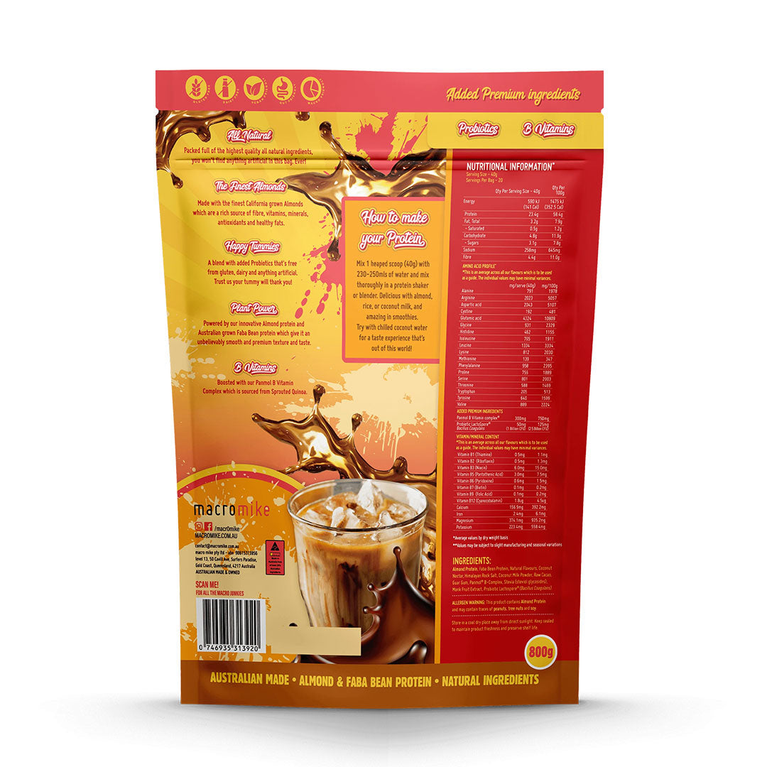 Macro Mike Premium Almond Protein Ingredient Panel
