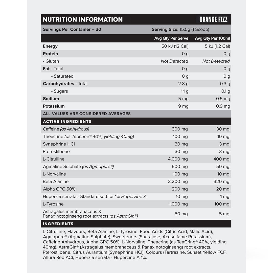 Legacy by Muscle Nation Nutrition Info