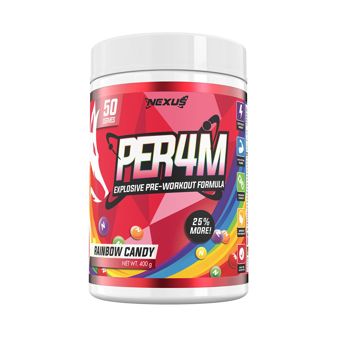 Nexus Sports Nutrition Perf4m Pre Workout Supplement Rainbow Candy