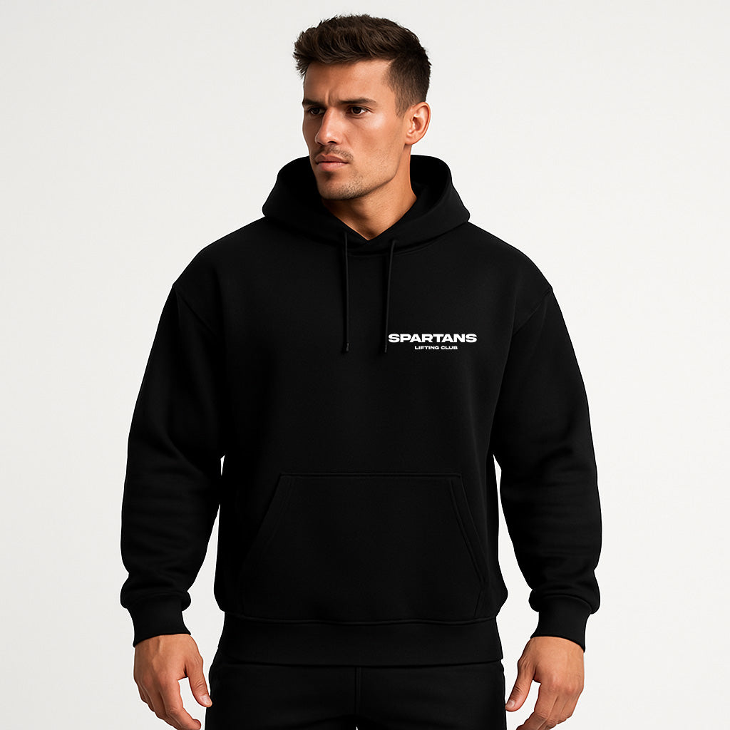 Oversized Hoodie SLC Black White Front