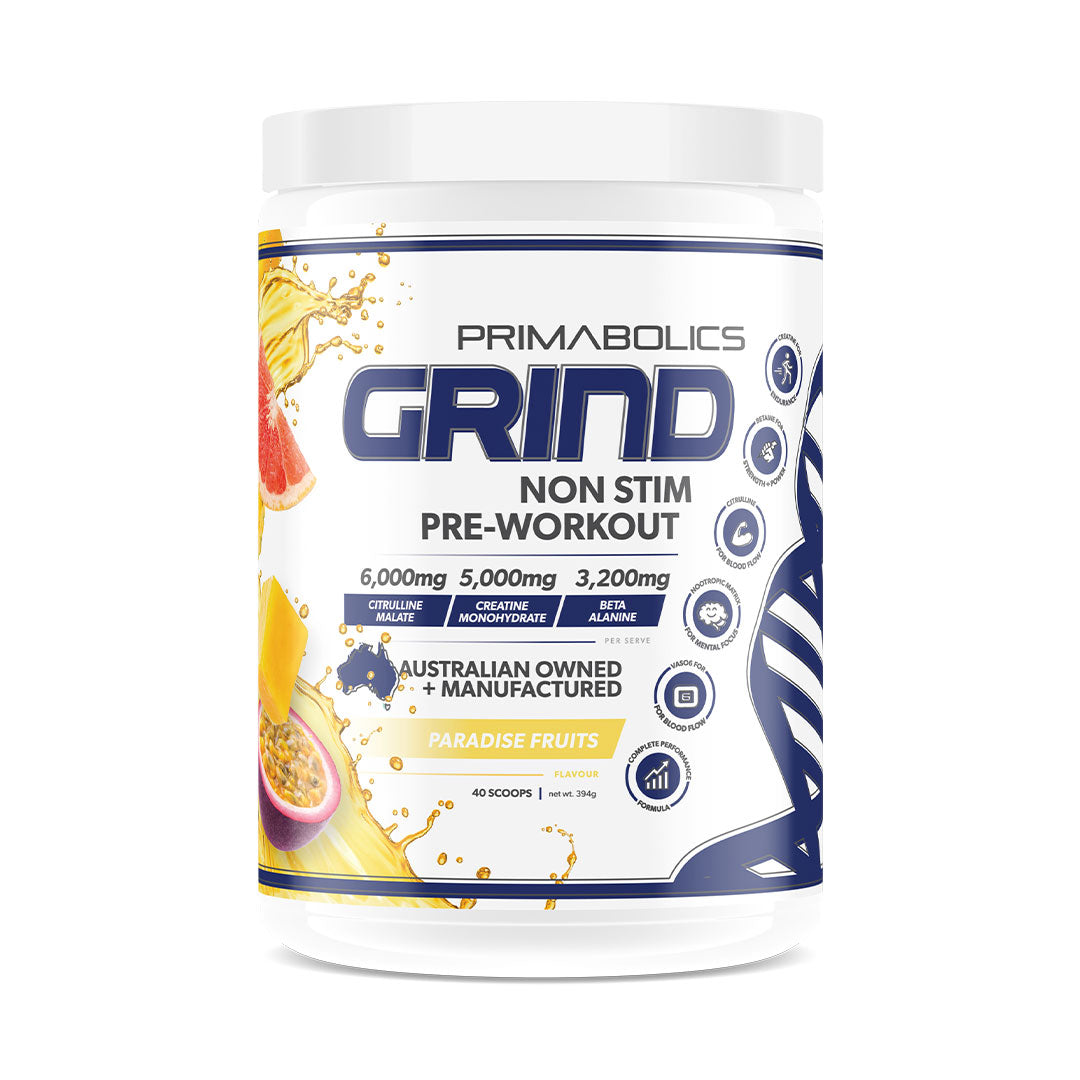 Primabolics Grind Pre Workout 20/40 Serves / Paradise Fruits - Pump Non Stim