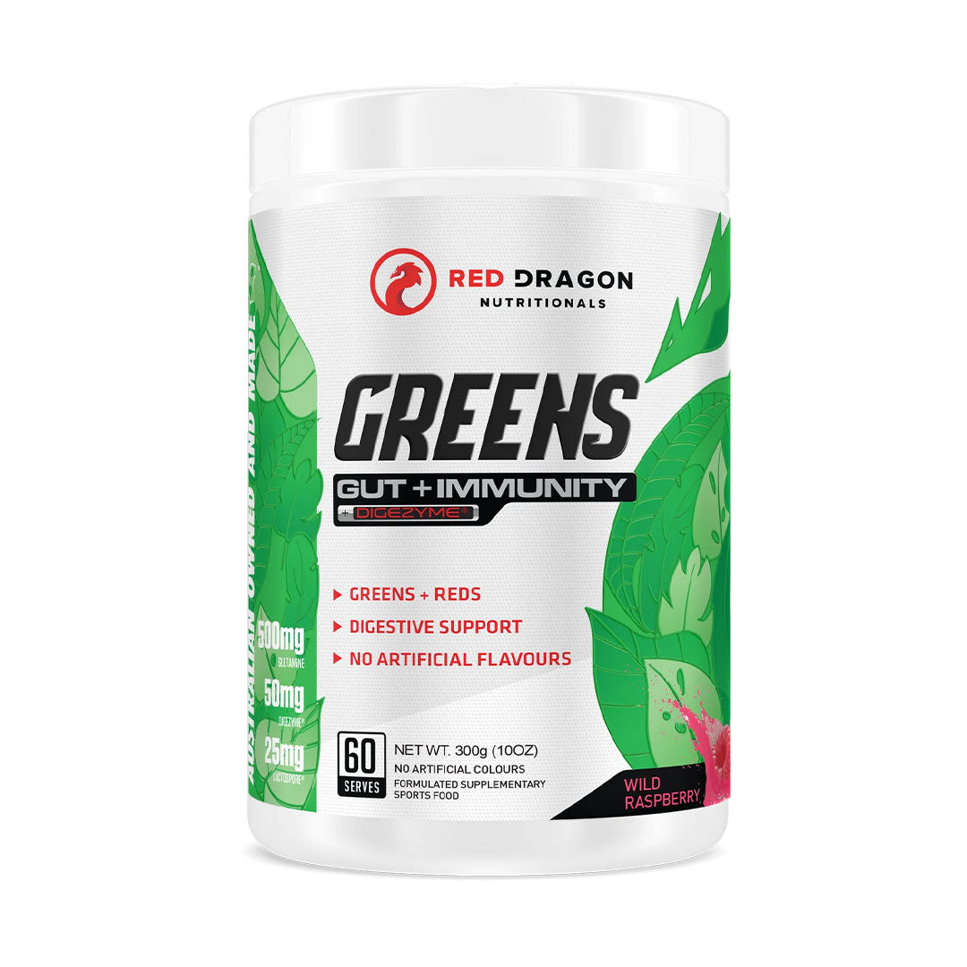 Red Dragon Greens Gut + Immunity 60 Servings / Wild Raspberry & Fruit Supplements