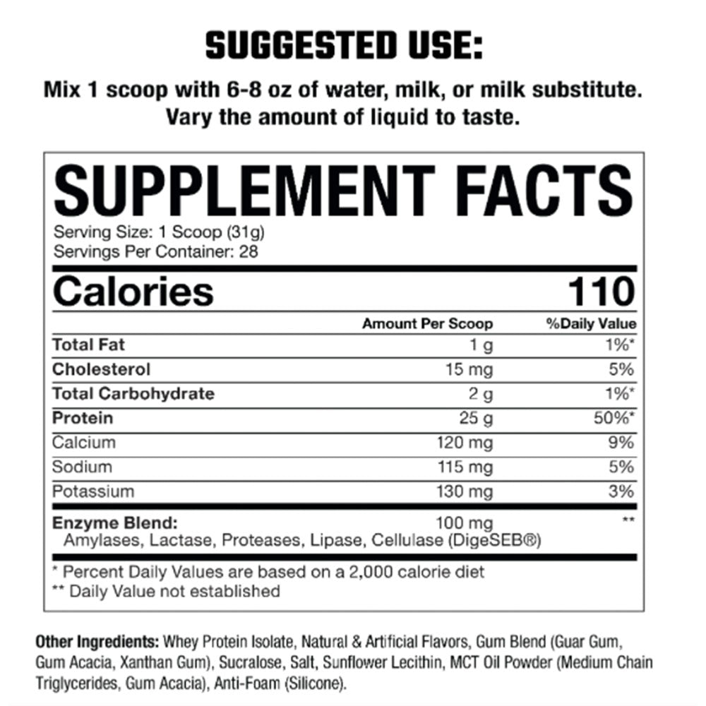 Axe & Sledge Farm Fed Whey Protein Isolate Ingredients
