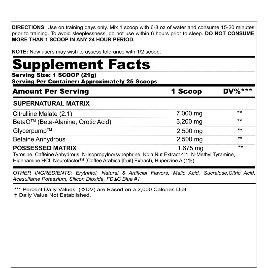 BZRK by Black Magic Nutrition Info