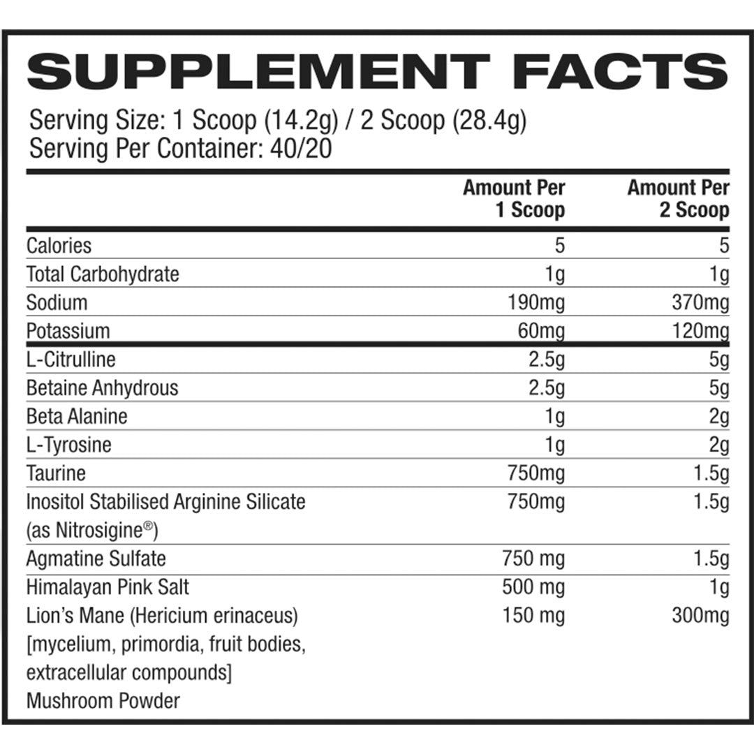 CBUM Christophers Juicy Pumps Nutrition Info