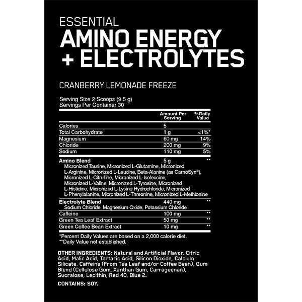 Amino Energy Energy Drink Nutrition Info