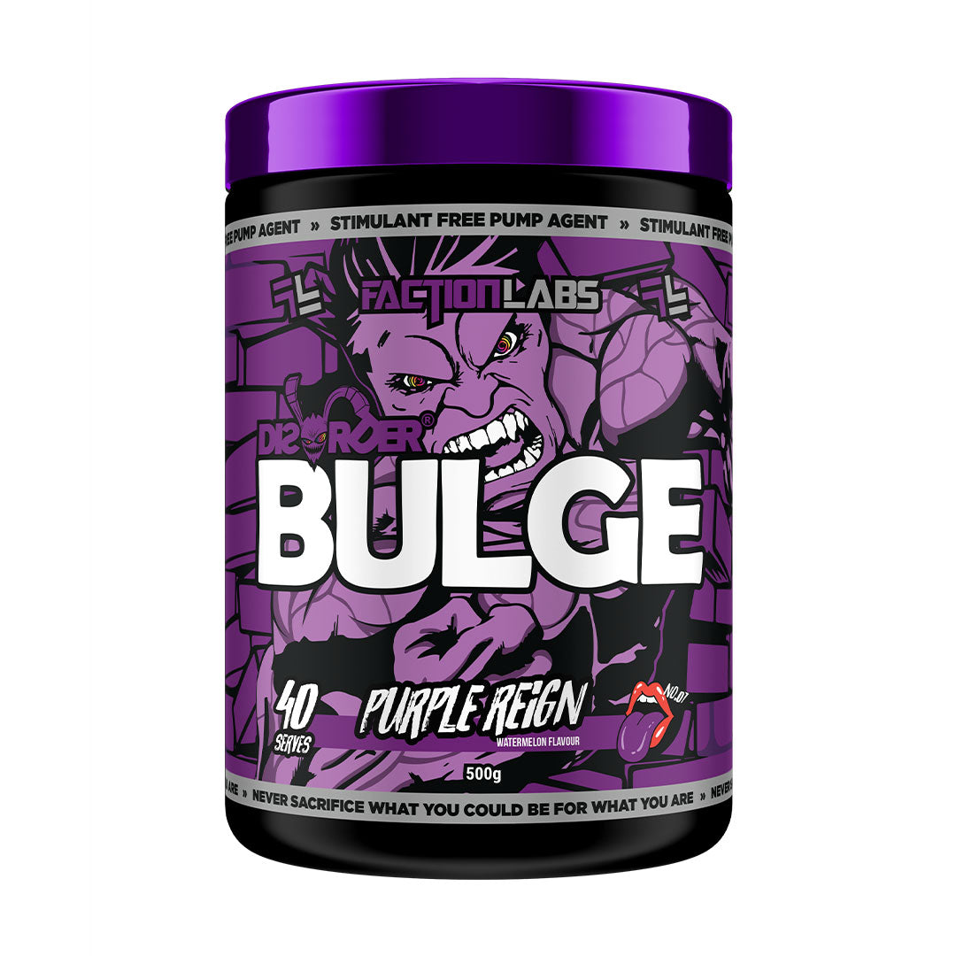 Faction Labs Disorder Bulge Pre Workout Purple Reign