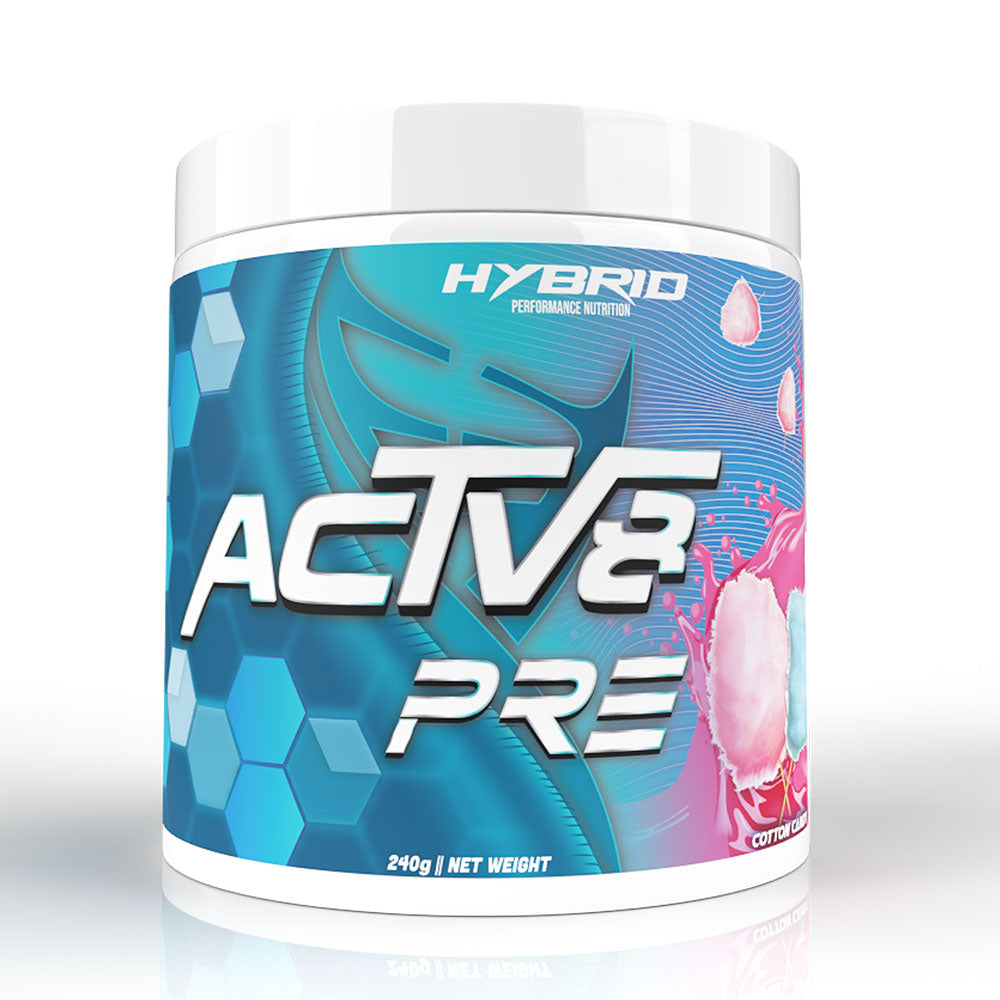 Hybrid Nutrition Actv8 Pre Workout | Clearance 40 Serves / Cotton Candy - High Stim