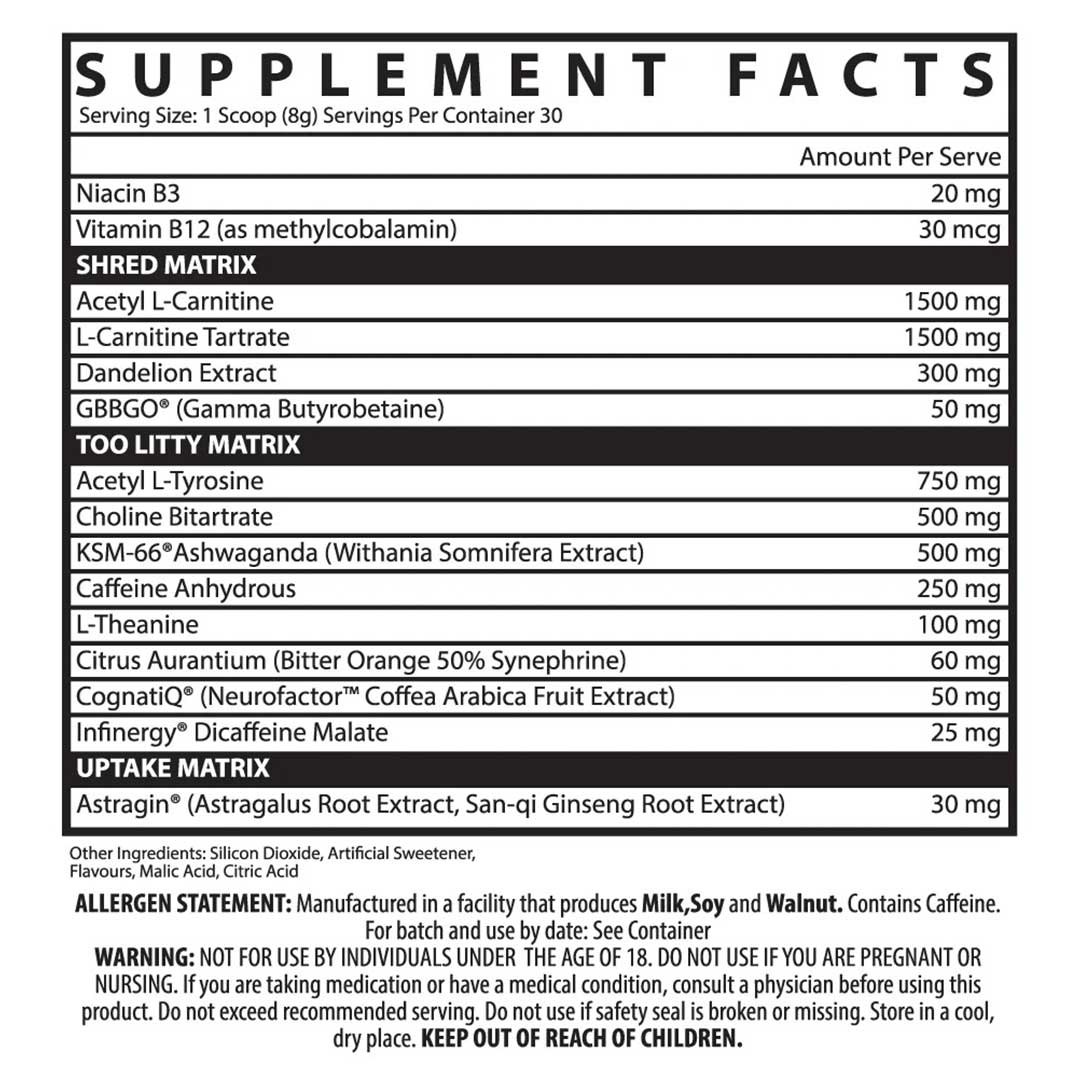 Inspired Shred Nutrition Info