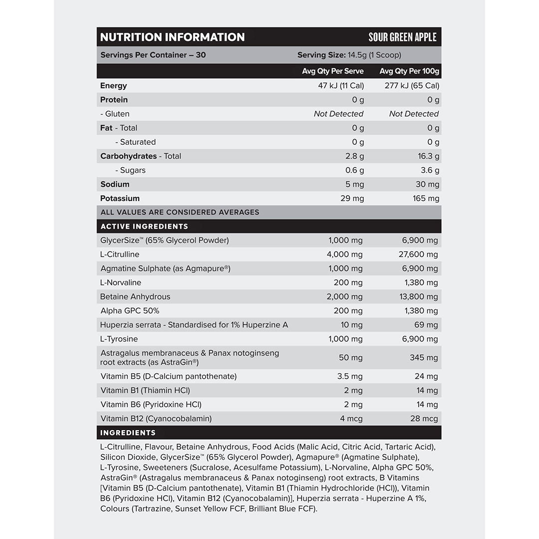 Three D by Muscle Nation Nutrition Info