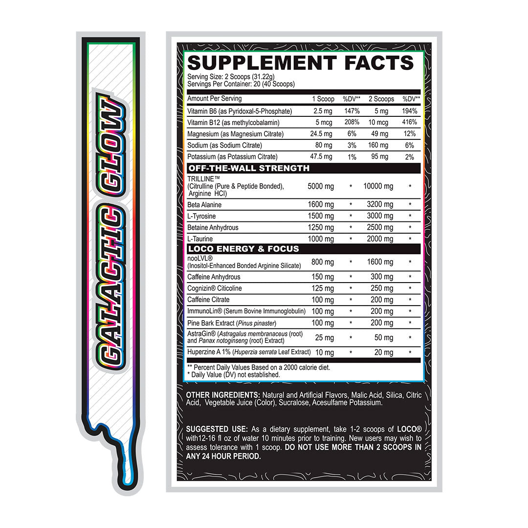 Myoblox Loco Pre Workout Nutrition Info