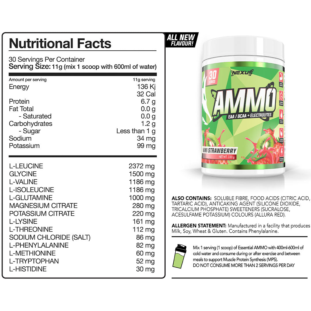 Nexus Sports Nutrition Ammo Amino Acid Formula Ingredients