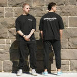 overized tee gym tee black white spartans