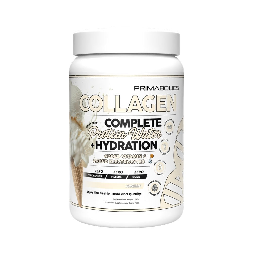 Primabolics Collagen Protein Water flavour – 30 serve hydration and recovery supplement