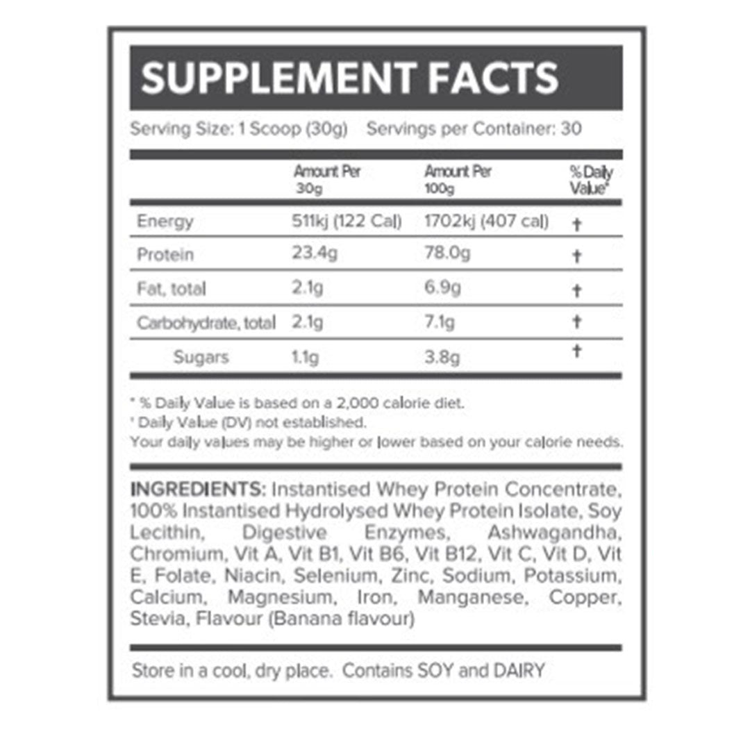 Primabolics Whey Ripped Protein Blend with WPI & WPC Nutrition Info