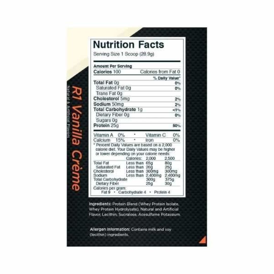 Rule 1 R1 Protein Hydrolysed WPI Nutrition Info