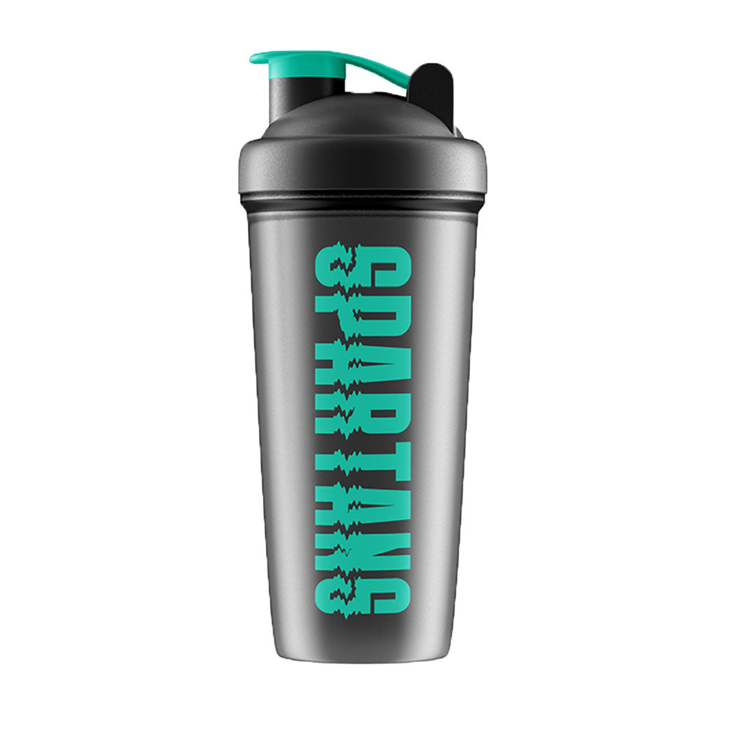 Spartans Glitch Shaker 700Ml / Black With Teal Print Drink Bottles & Shakers